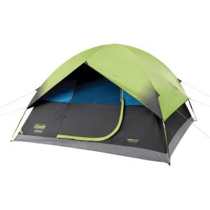 Coleman Sundome Dark Room 4/6 Person Tent, Blocks 90% of Sunlight to Keep Inside Cool, Weatherproof Tent with Rainfly Sets Up in Minutes(6-Person)