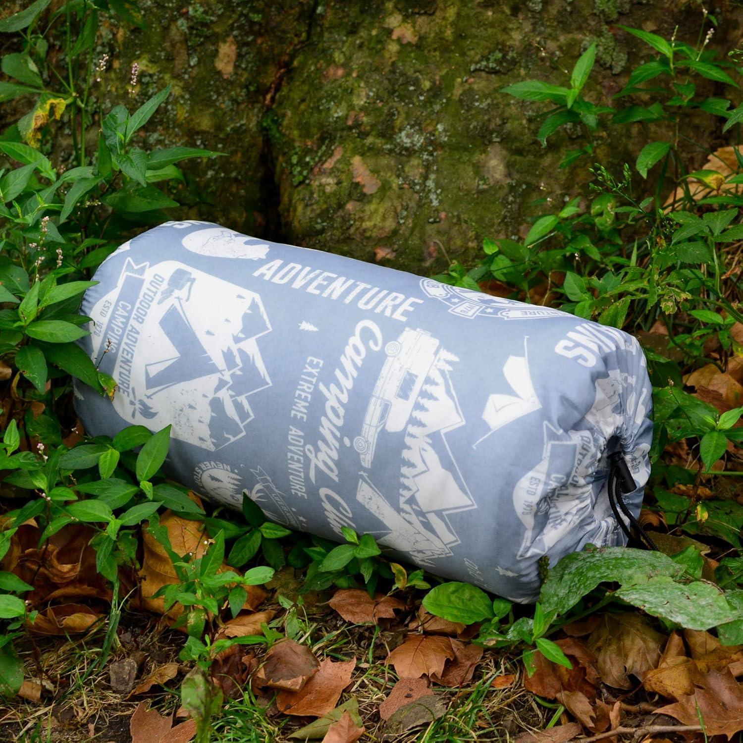 imageCathay Home Coleman Indoor Outdoor Reversible Water Resistant and Sherpa Throw Blanket 50x60 Inch Taupe CMTH107Light Blue