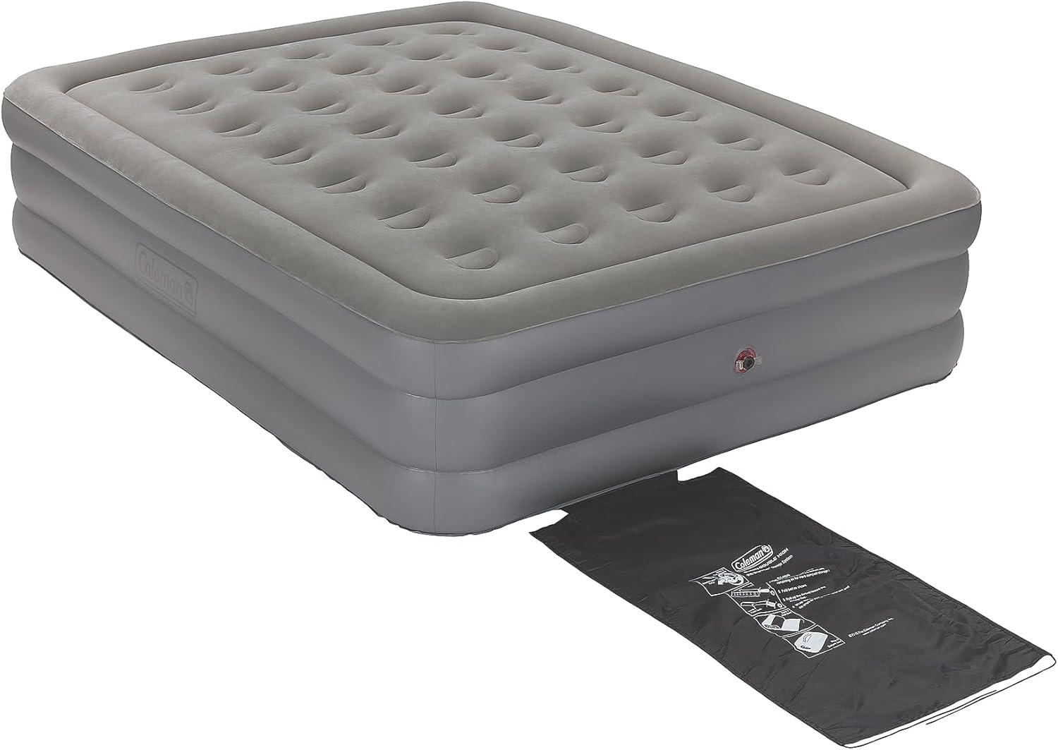 imageColeman GuestRest 18quot Plush Top Double High Air Mattress Airbed with Integrated Storage System and Carry Bag Pump Not Included QueenQueen 18 Pack of 2 Pump Not Included