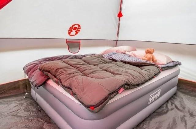 imageColeman GuestRest 18quot Plush Top Double High Air Mattress Airbed with Integrated Storage System and Carry Bag Pump Not Included QueenQueen 18 Pack of 2 Pump Not Included
