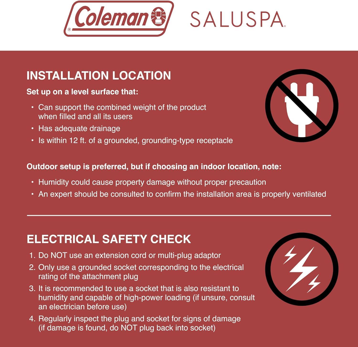 imageColeman Hawaii AirJet Large Square 4 to 6 Person Inflatable Hot Tub Portable Outdoor Spa with 140 AirJets and EnergySense Cover GreyBlue