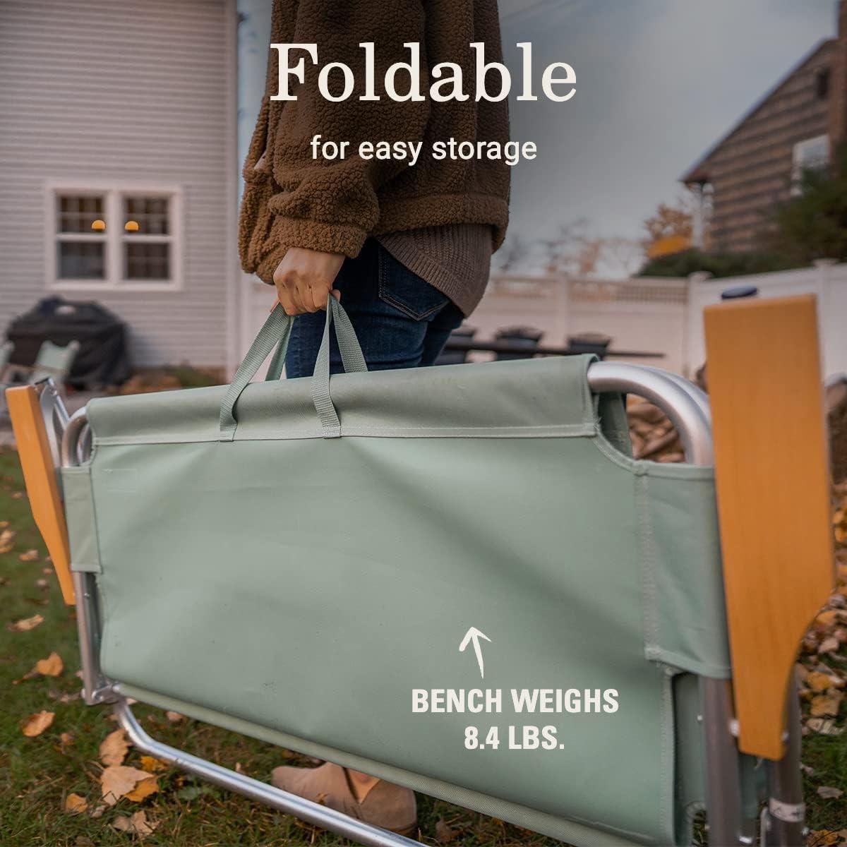 imageColeman Living Collection Premium Outdoor Bench Lightweight Folding Bench Seats 2 People Supports up to 450lbs Great for Patio Yard Deck Campsite Tailgate ampamp More