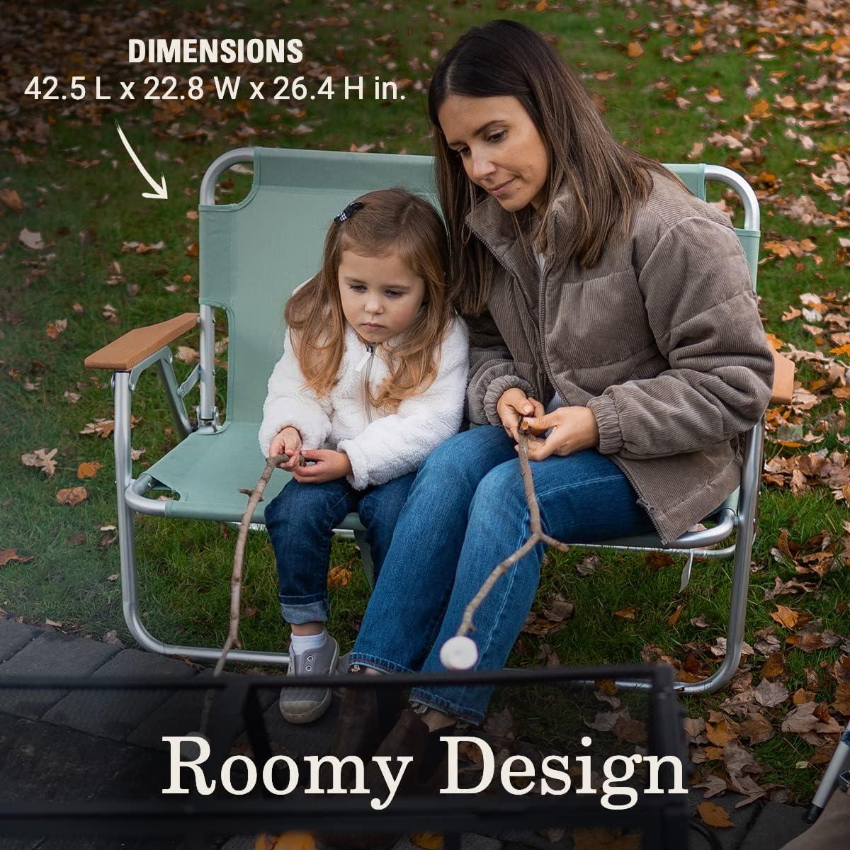 imageColeman Living Collection Premium Outdoor Bench Lightweight Folding Bench Seats 2 People Supports up to 450lbs Great for Patio Yard Deck Campsite Tailgate ampamp More