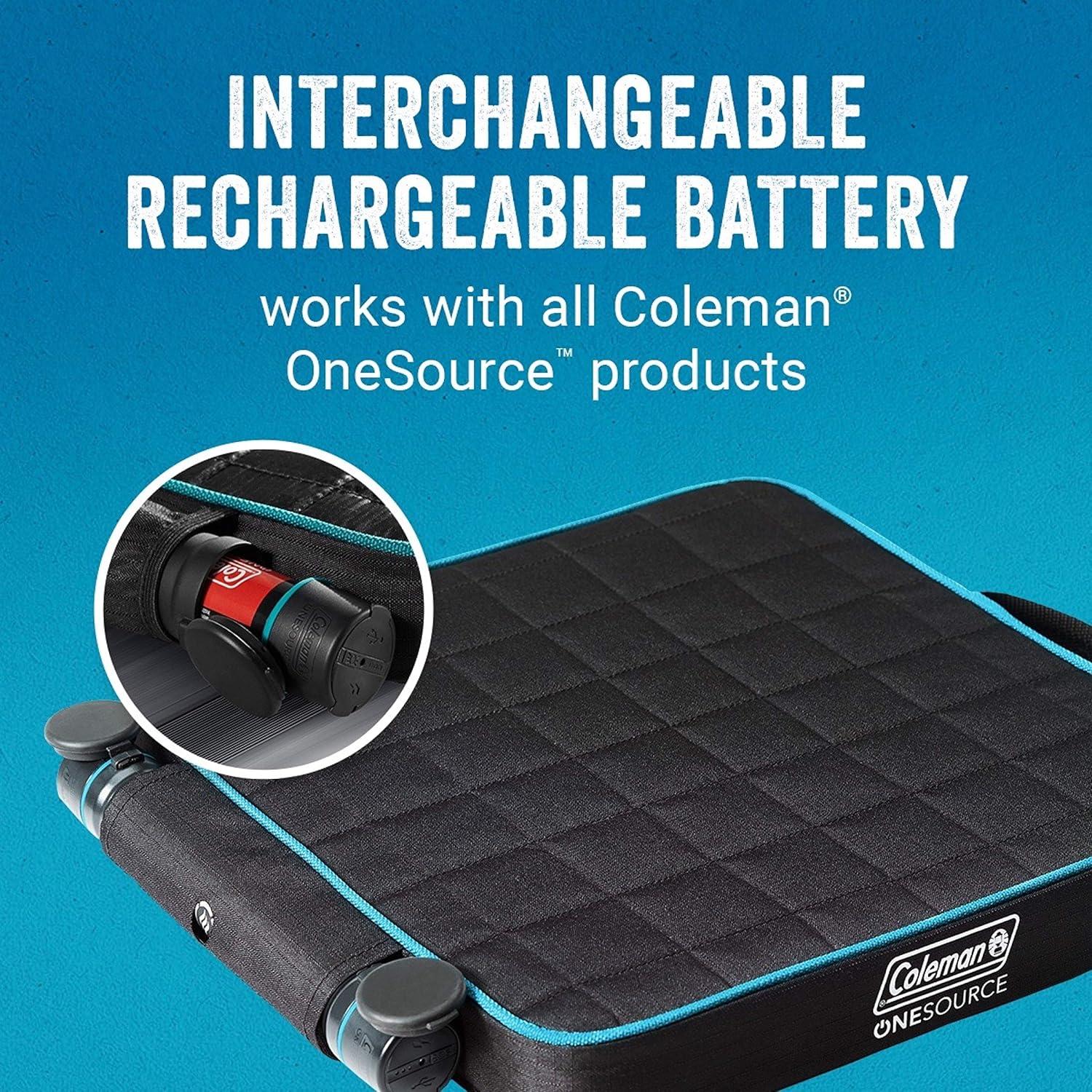imageColeman OneSource Rechargeable Heated Seats Heated Camping Chair Chair Pad ampamp Stadium Seat for CoolWeather Outdoor Lounging Tailgating ampamp CampingChair Pad
