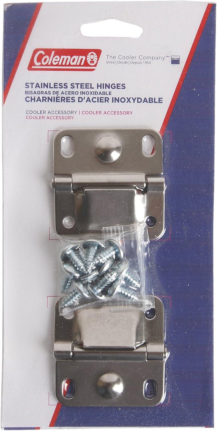 imageColeman Replacement Cooler Hinges 2Pack Stainless Steel 2 Steel Hinges ampamp 8 Mounting Screws to Repair Coolers