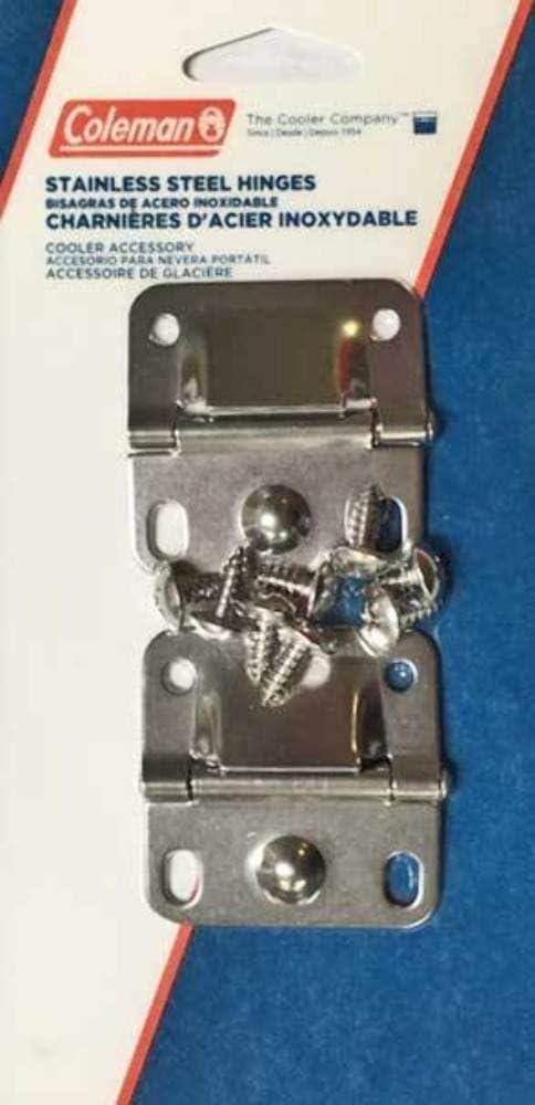 imageColeman Replacement Cooler Hinges 2Pack Stainless Steel 2 Steel Hinges ampamp 8 Mounting Screws to Repair Coolers