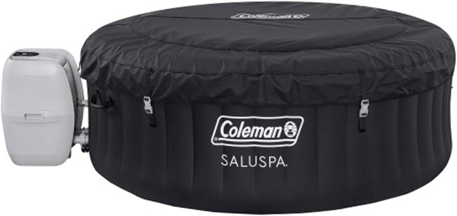 imageColeman SaluSpa Miami AirJet 2 to 4 Person Round Inflatable Hot Tub Portable Outdoor Spa with 120 Soothing AirJets and Insulated Cover BlackBlack
