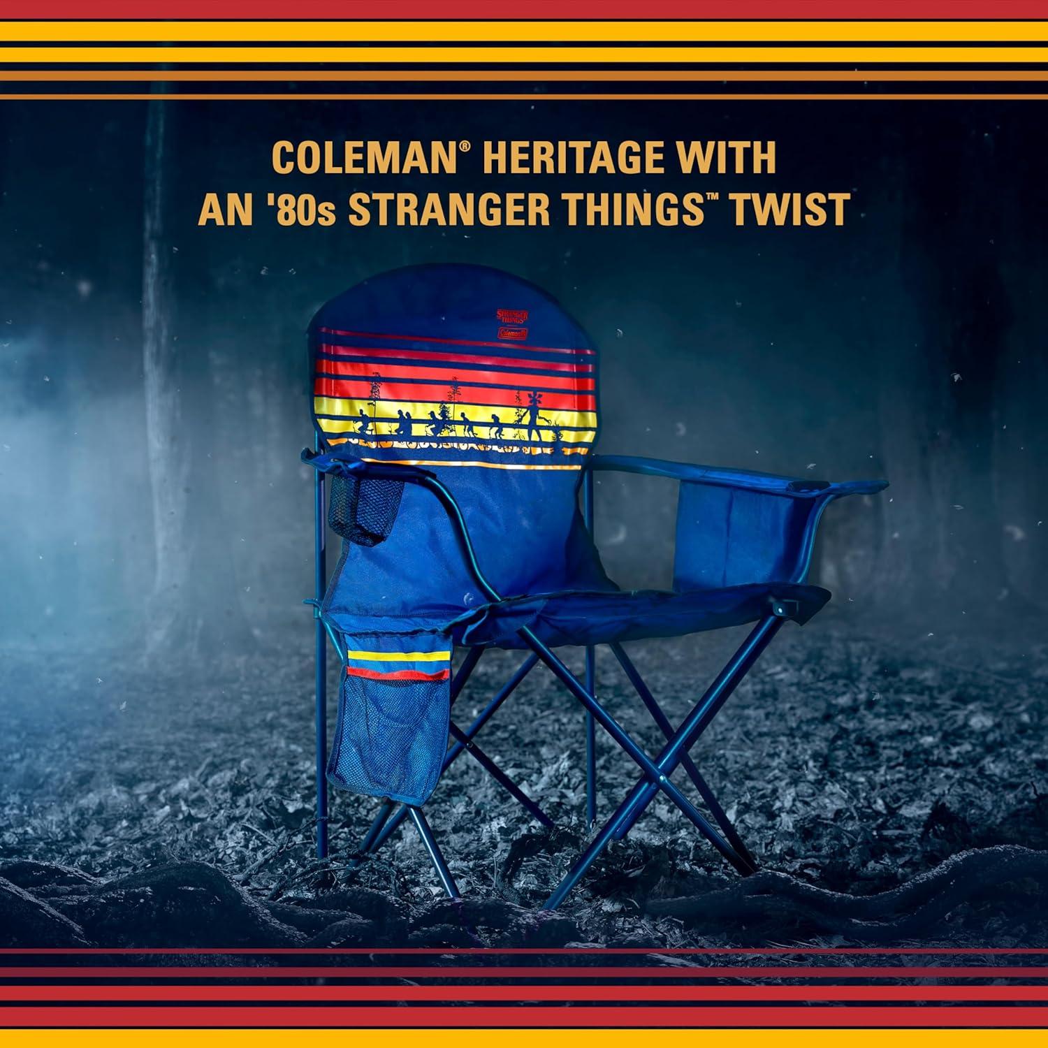 imageColeman Stranger Things Outdoor Gear Collection Limited Edition Stranger Things ampamp Coleman Upside Down Camping Assortment CoolerChairTentSleeping BagQuad Chair