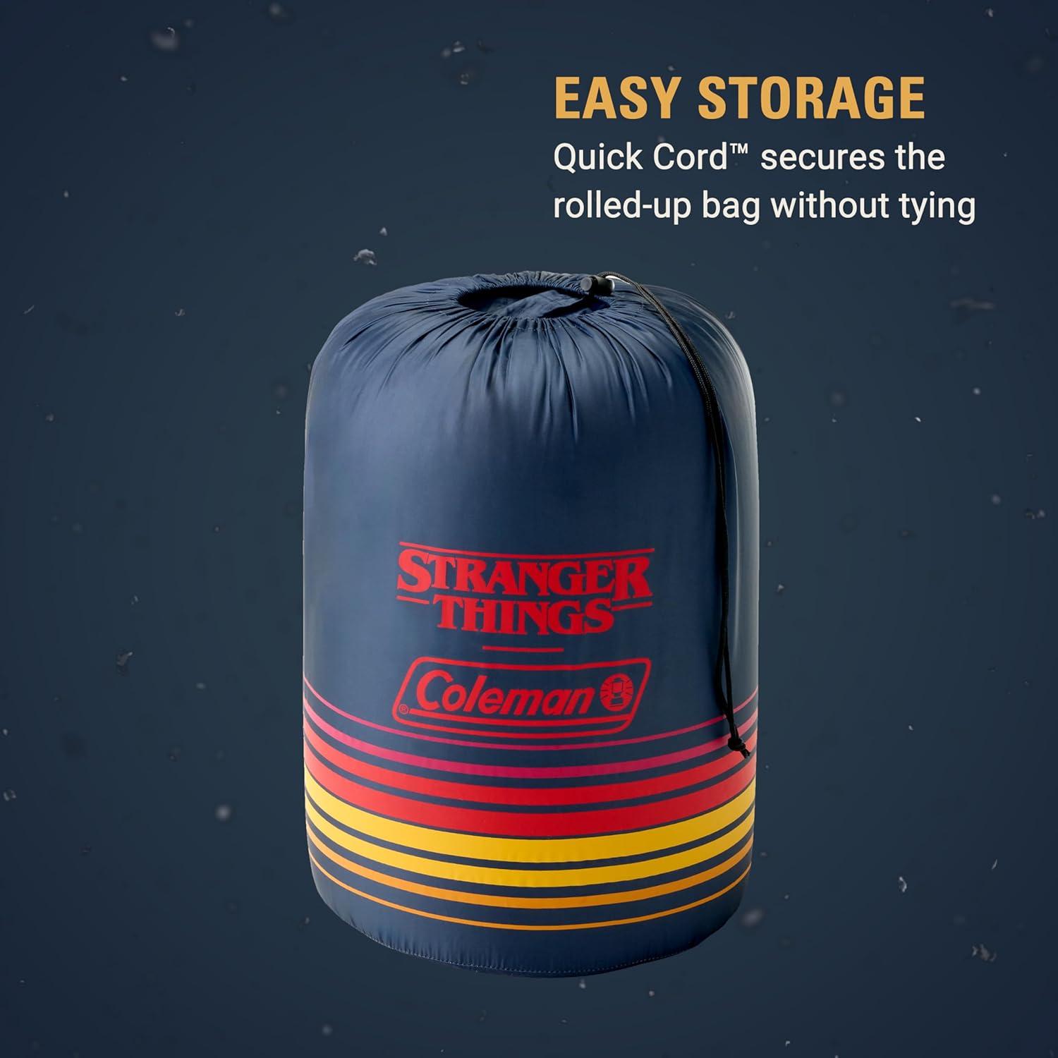 imageColeman Stranger Things Outdoor Gear Collection Limited Edition Stranger Things ampamp Coleman Upside Down Camping Assortment CoolerChairTentSleeping Bag50f Sleeping Bag