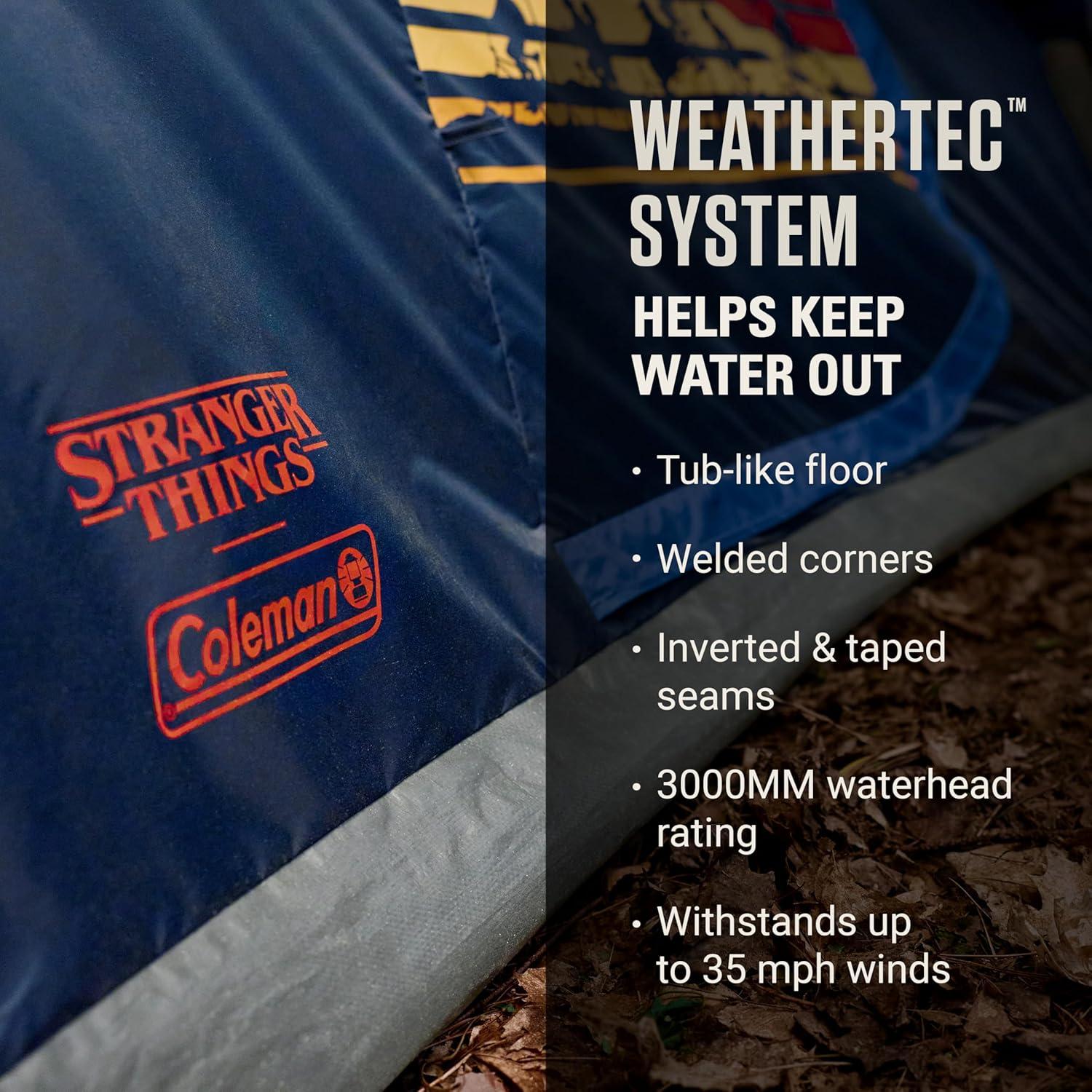 imageColeman Stranger Things Outdoor Gear Collection Limited Edition Stranger Things ampamp Coleman Upside Down Camping Assortment CoolerChairTentSleeping Bag4p Tent