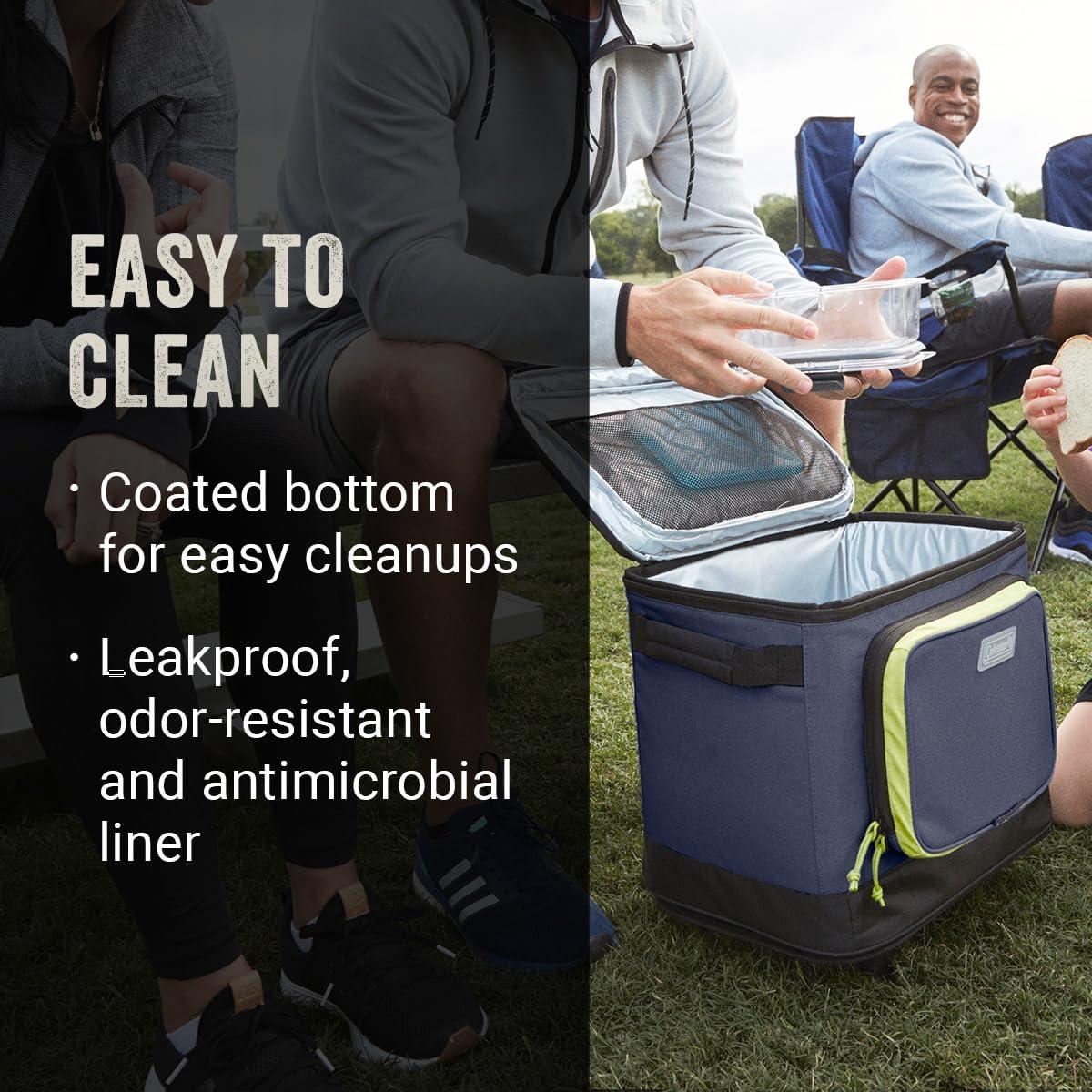 imageColeman XPAND 163042 Can Insulated Soft Cooler with Backpack ampamp Wheeled Cooler Options Portable Ice Chest Keeps Contents Cold up to 24 Hours42Can Wheeled