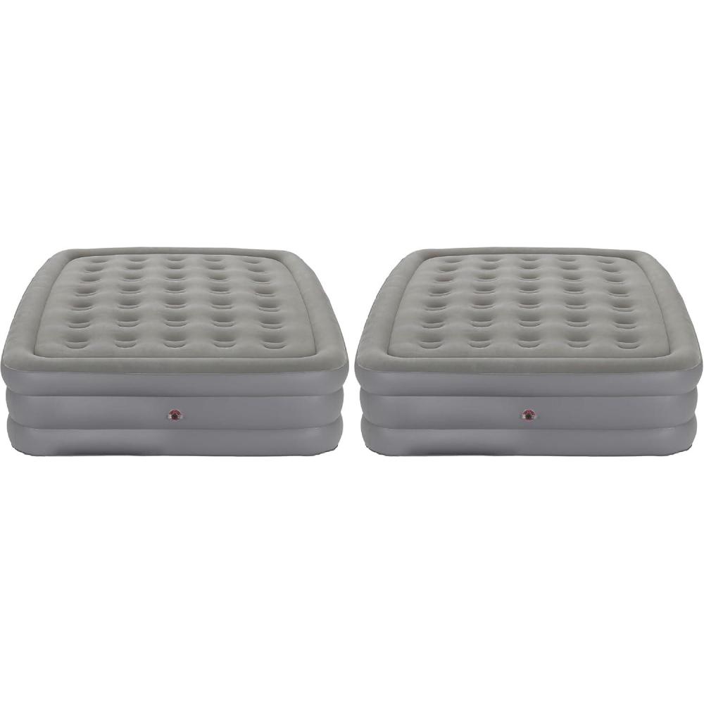 imageColeman GuestRest 18quot Plush Top Double High Air Mattress Airbed with Integrated Storage System and Carry Bag Pump Not Included QueenQueen 18 Pack of 2 Pump Not Included