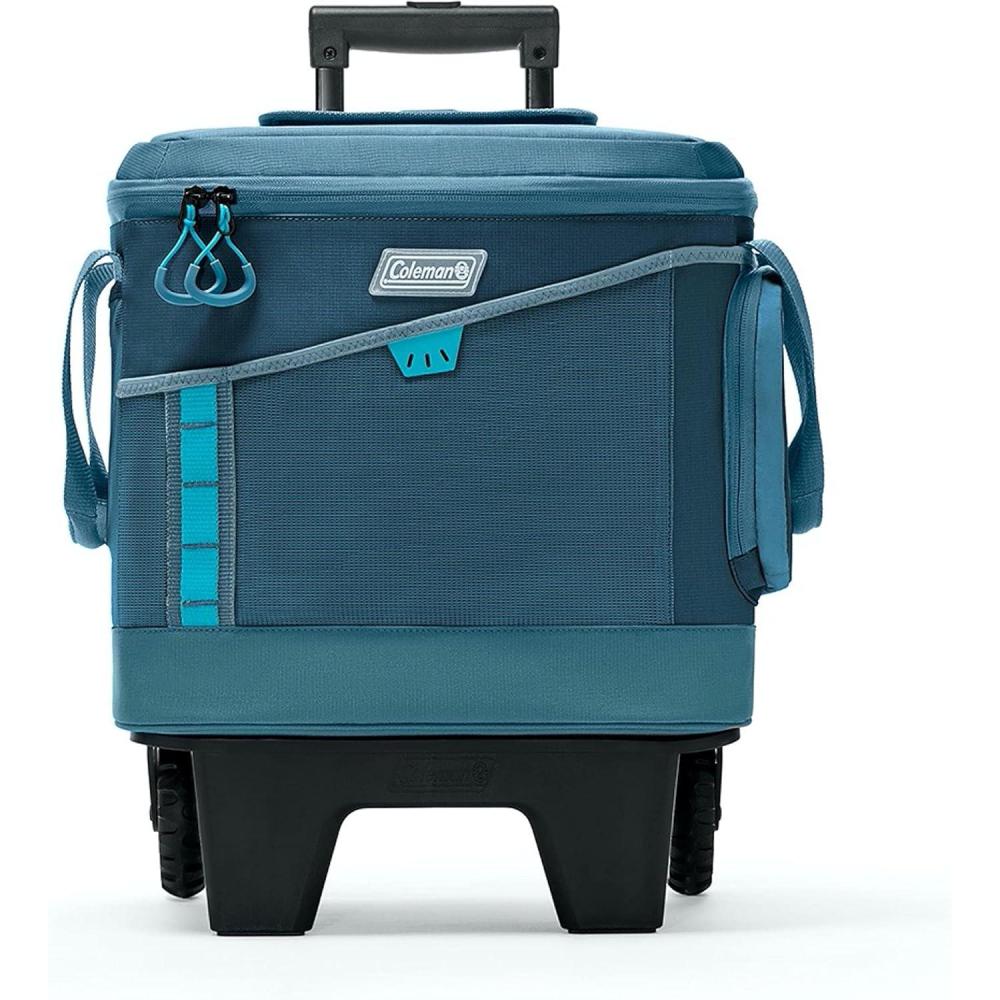 imageColeman Sportflex 42Can Wheeled Soft Cooler Leakproof Cooler with HeavyDuty Wheels ampamp Expandable Pockets Keeps Contents Cold up to 34 Hours