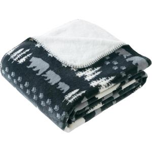Cathay Home Coleman Indoor Outdoor Reversible Water Resistant and Sherpa Throw Blanket 50×60 Inch, Taupe (CMTH107)(Grey)