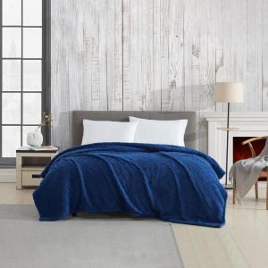 Cathay Home Coleman Oversize Diamond Quilted Teddy Sherpa Fleece Throw Blanket/Bedspread – Home, Sofa, Couch, Outdoor, Travel, Stadium, Sports, Camping, Hiking – Charcoal Brown, Full/Queen (90″x90″)(Indigo)
