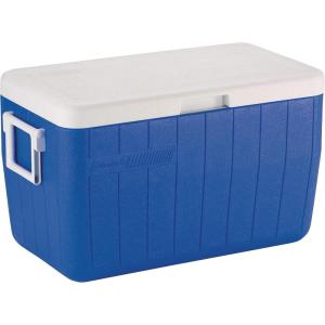 Coleman Chiller 48qt Insulated Portable Cooler with Ice Retention & Heavy-Duty Handles, Made in USA, Great for Camping, Tailgating, Parties, Sports, Concerts & More(Ocean Blue)