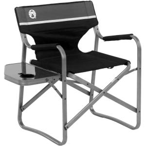 Coleman Portable Aluminum Camp Chair with Side Table & Cup Holder, Lightweight Folding Chair for Outdoor Seating(Tropical)