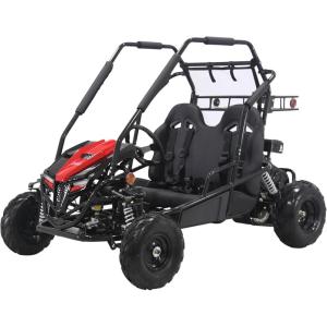 Coleman Powersports GK200 196cc Gas Powered Dual Seat Go-Kart, Reverse Gear, Adjustable Suspension, 275 lbs Maximum Load, Off Road Adventure Vehicle(Black/Red)