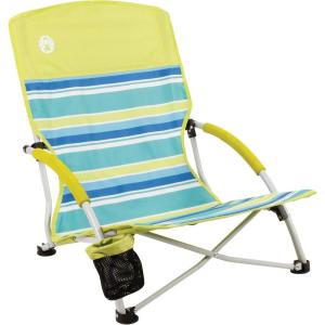 Coleman Utopia Breeze Lightweight Beach Chair with Cup Holder, Comfortable Portable Outdoor Chair with Carry Bag, Supports up to 250lbs, Great for Beach & Yard(Beach Chair)