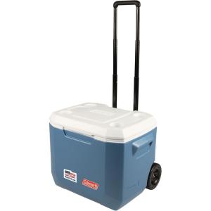 Coleman Xtreme 50qt Rolling Cooler with Wheels, Extra-Walled Insulation Keeps Ice up to 5 Days, Portable Wheeled Hard Chiller(Blue)