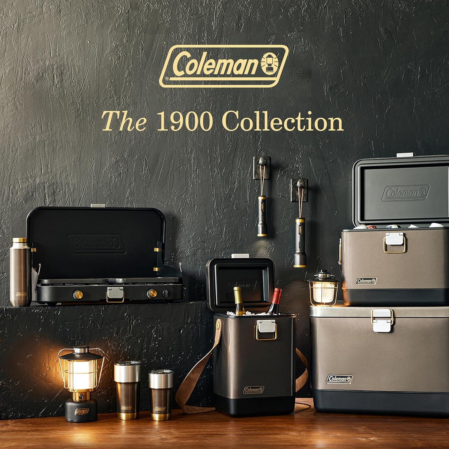 imageColeman 1900 Collection 3in1 Propane Camping Stove Cast Iron Grill ampamp Griddle Accessories Included 24000 BTUs Across 2 Adjustable Burners with Wind Guards ampamp Matchless Lighting