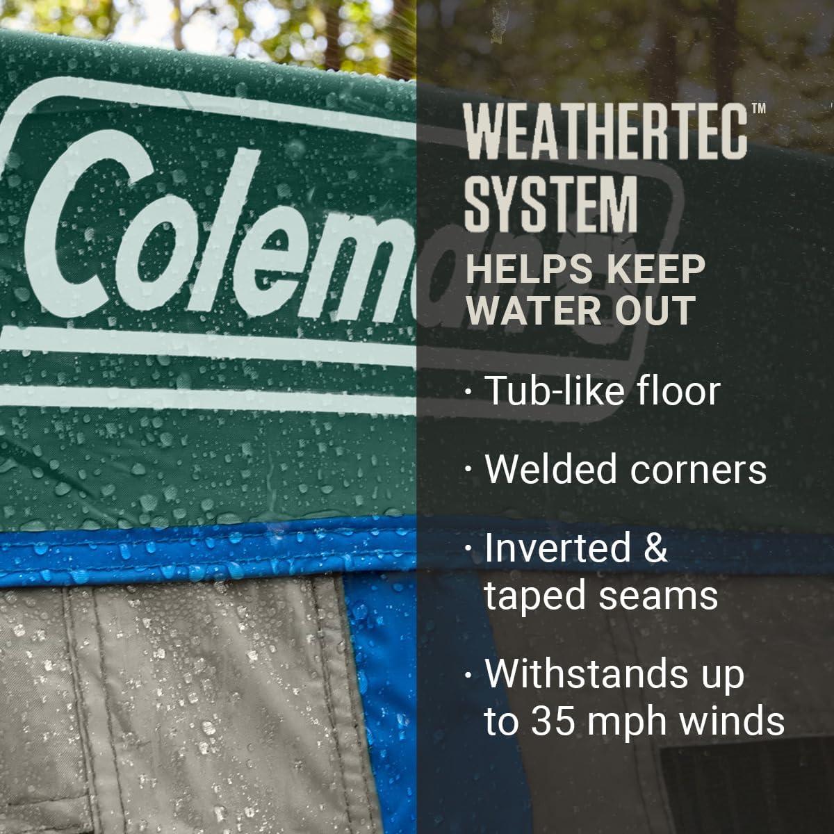 imageColeman Skylodge 12Person Camping Tent with Rainfly ampamp Screened Porch XL Weatherproof Family Tent Fits 4 QueenSized Airbeds ColorCoded Poles ampamp Sleeves Made of PFASFree MaterialsPfasfree