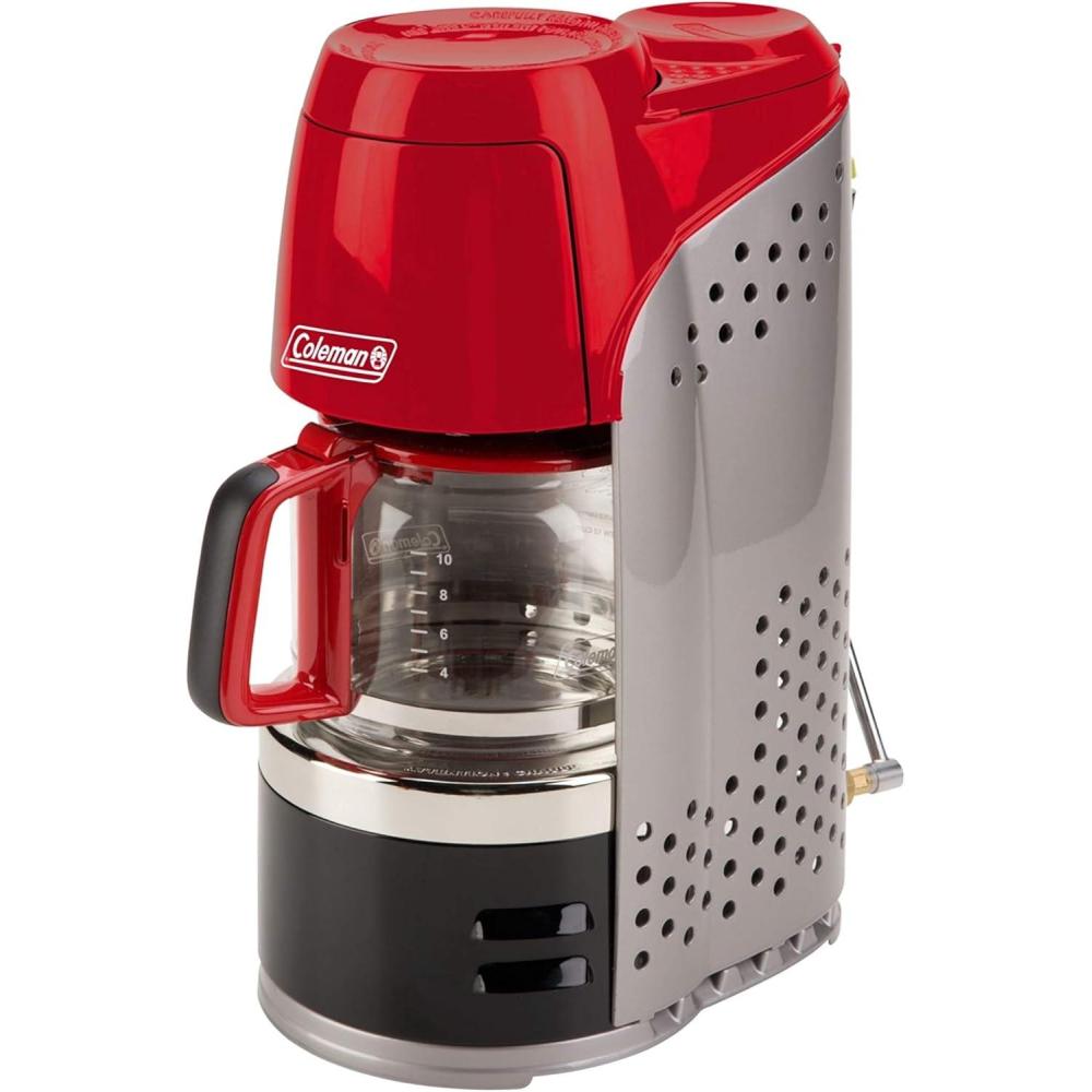 imageColeman QuikPot 10Cup Propane Coffee Maker 4500 BTUs Brews 10 Cups in 18 Mins Efficient Coffee Brewer for Camping Hunting Tailgating ampamp More Dishwasher SafeCOFFEE