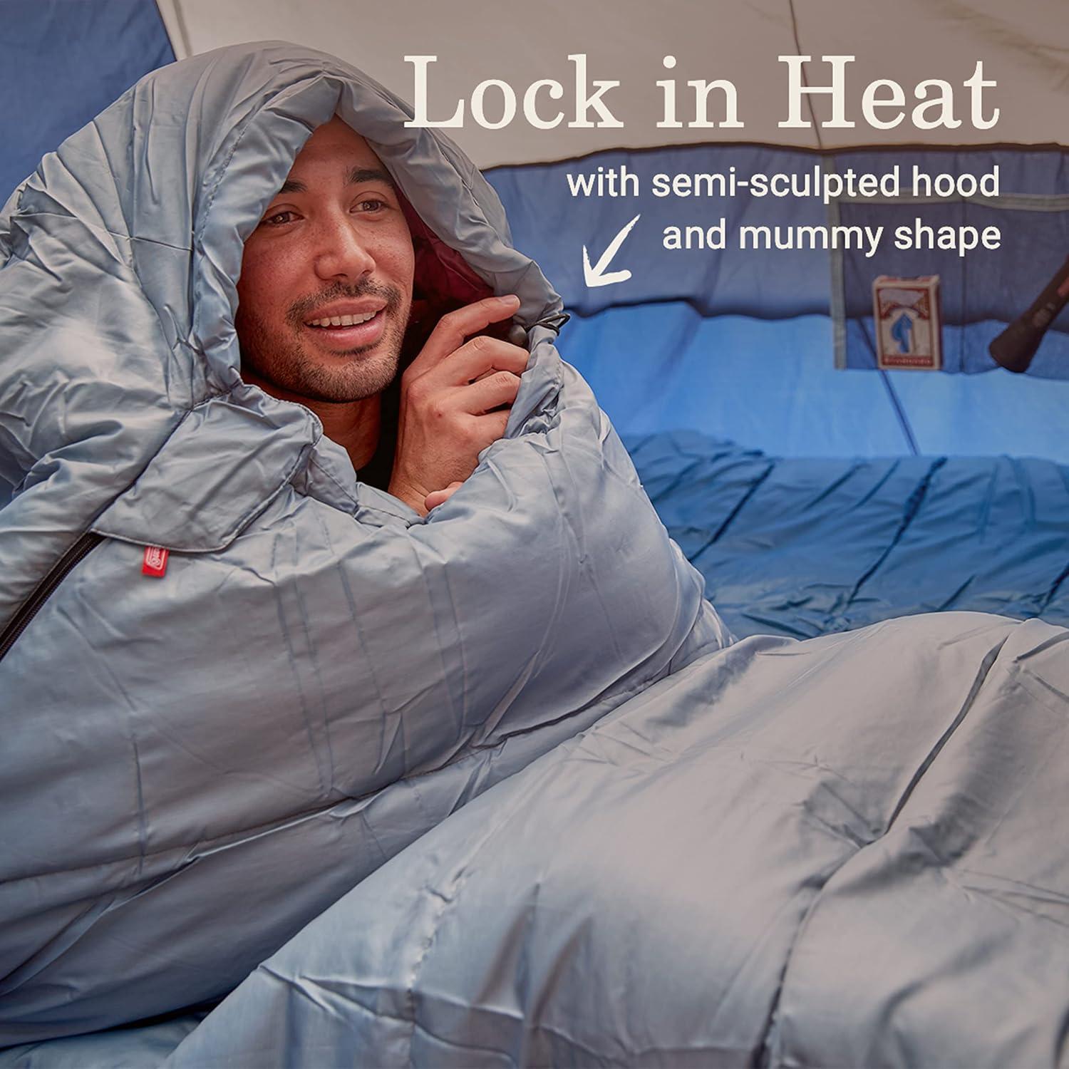 imageColeman Sleeping BagTidelands 50 Big ampamp Tall Mummy Sleeping Bag for Adults