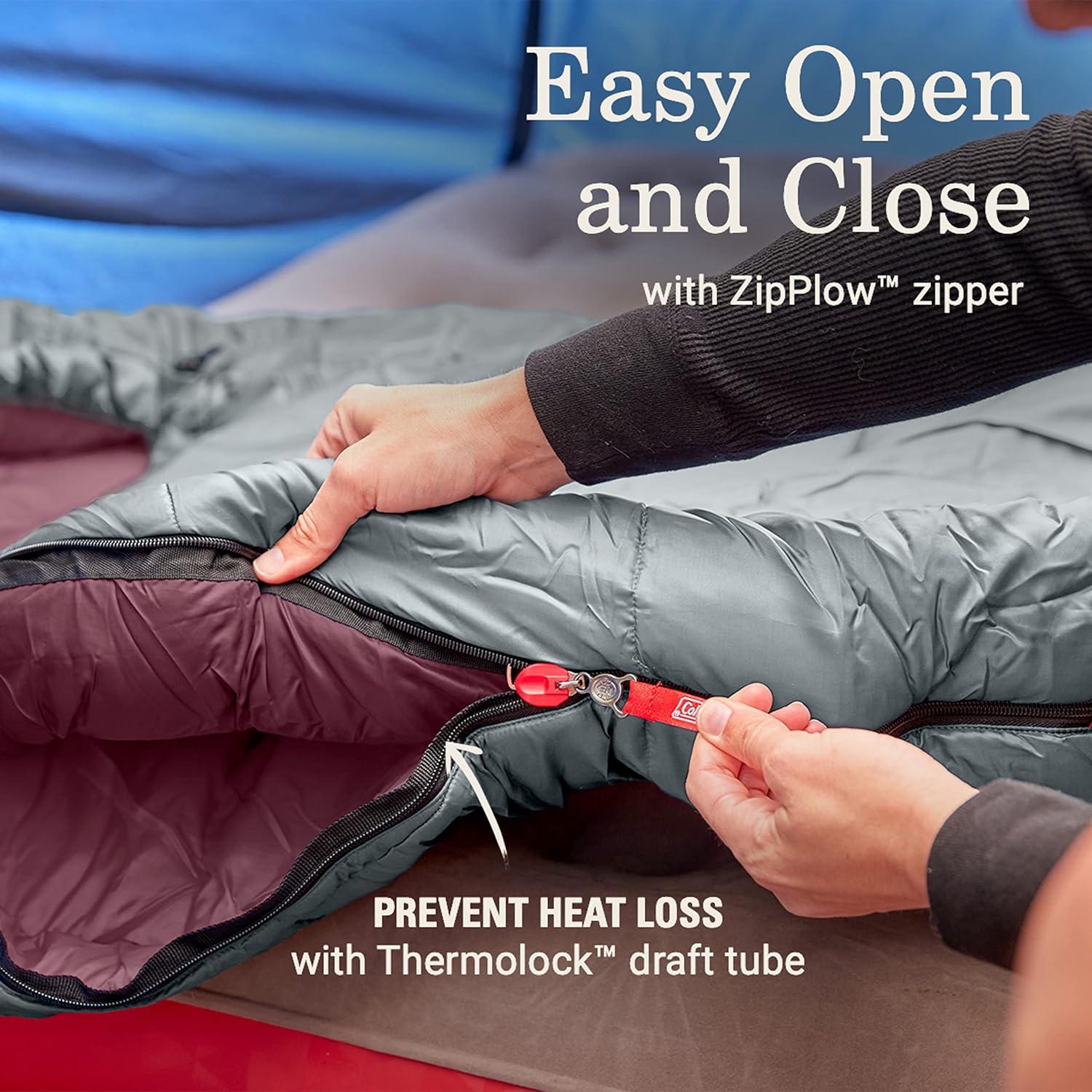 imageColeman Sleeping BagTidelands 50 Big ampamp Tall Mummy Sleeping Bag for Adults