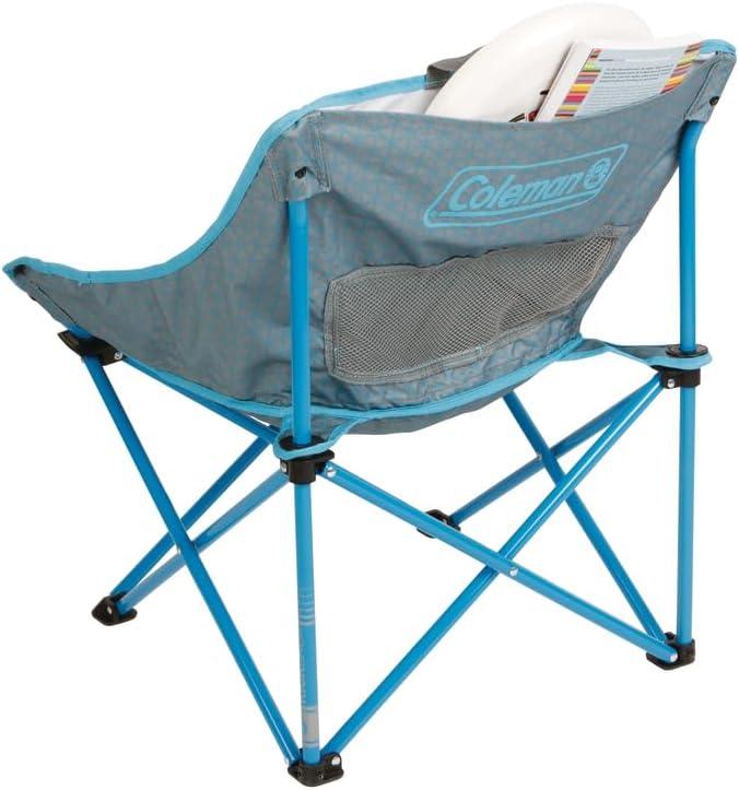 imageColeman Kickback Outdoor Folding Chair with Relaxed Back Rest ampamp Strong Steel Frame Portable for Camping Tailgating Beach Backyard ampamp More Carry Bag IncludedBlue