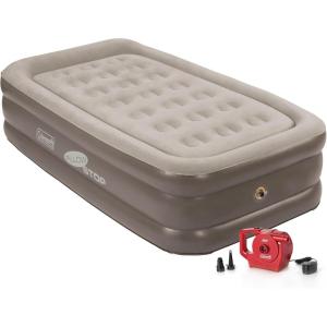 Coleman SupportRest Double-High 18″ Twin Air Mattress | Indoor and Outdoor Raised Airbed with 120V Rechargeable Air Pump | Blow Up Air Mattress for Camping