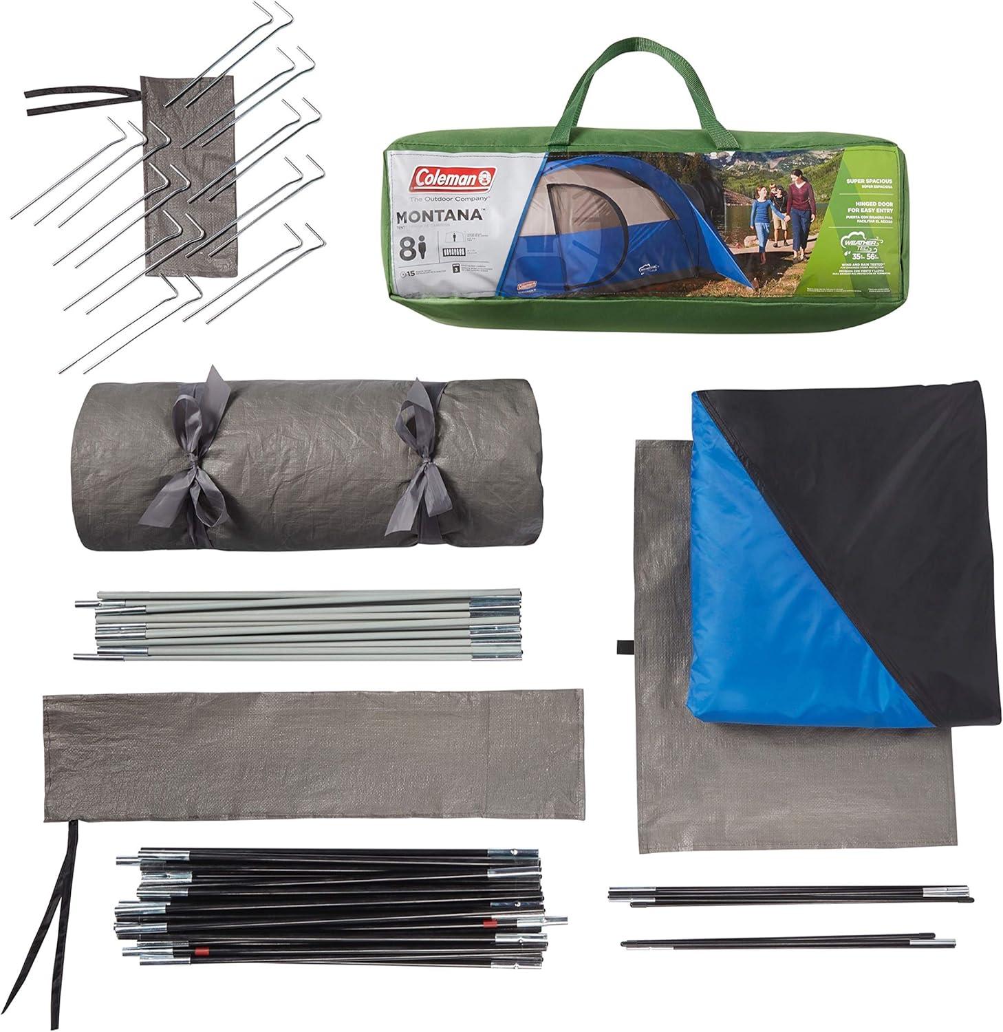 imageColeman Montana Camping Tent 68 Person Family Tent with Included Rainfly Carry Bag and Spacious Interior Fits Multiple Queen Airbeds and Sets Up in 15 MinutesBlue