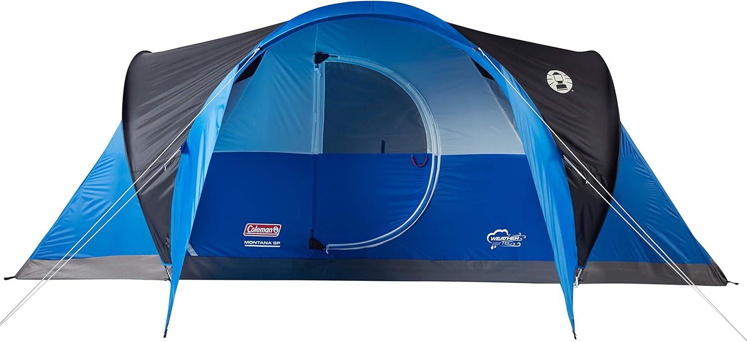 imageColeman Montana Camping Tent 68 Person Family Tent with Included Rainfly Carry Bag and Spacious Interior Fits Multiple Queen Airbeds and Sets Up in 15 MinutesBlue