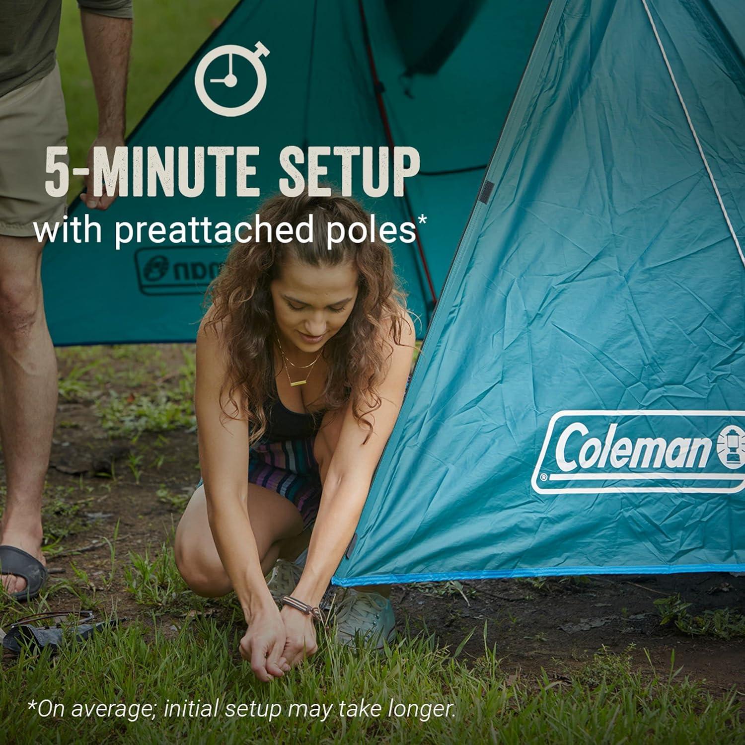 imageColeman Skydome Tent with FullFly Weather Vestibule Weatherproof 46 Person Tent Sets Up in 5 Minutes amp Protects from Water 20 More Headroom Than Traditional SheltersContains PFAS