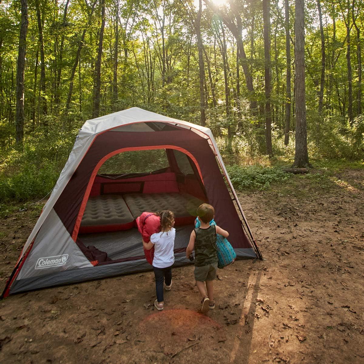 imageColeman Skylodge Camping Tent with Instant Setup 4681012 Person Weatherproof Family Tent with PreAttached Poles Convertible Screen Room and Room Divider Sets Up in About 1 Minute8person