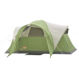 Coleman Montana Camping Tent, 6/8 Person Family Tent with Included Rainfly, Carry Bag, and Spacious Interior, Fits Multiple Queen Airbeds and Sets Up in 15 Minutes(Green)