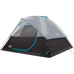 Coleman OneSource Rechargeable 4/6 Person Camping Tent with Airflow System & LED Lighting, Includes Rainfly, Tent Fan, Lights, and Interchangeable Battery Pack, Easy Setup Tent for Camping(4-person)