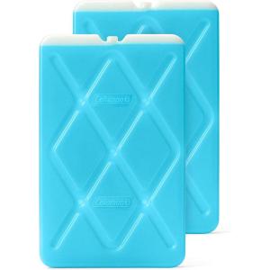 Coleman X-treme Chill Reusable Ice Packs, Slim Ice Packs for Coolers & Lunch Bags, Leak-Proof Ice Brick Freezer Pack for School, Work, Lunches, Trips & Injuries(Getaway 2 Pack)