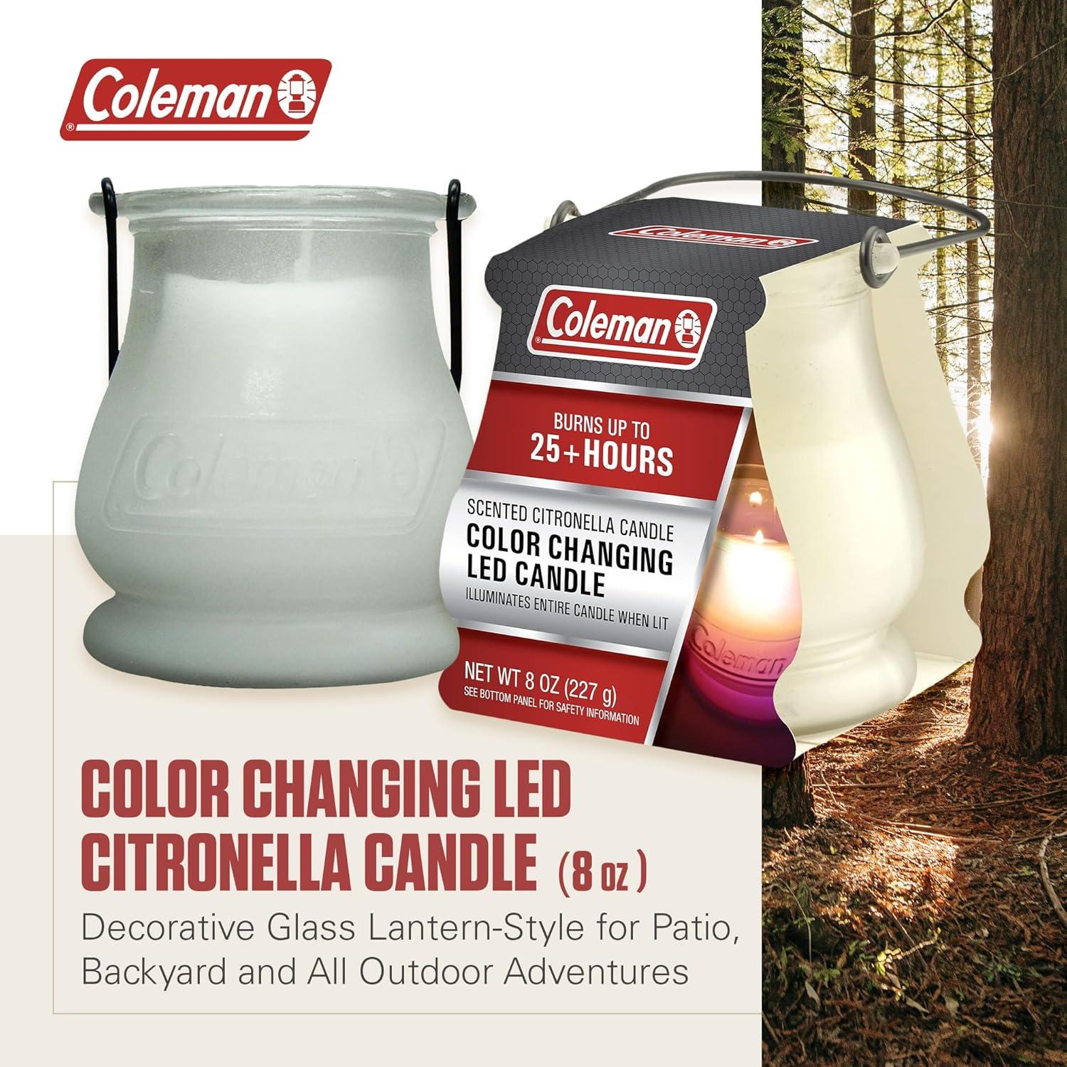 imageColeman Color Changing LED Citronella Outdoor Scented CandleBoxed