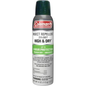 Coleman Insect Repellent Spray – 25% DEET Dry Formula Insect Repellent Spray Protects Against Ticks, Mosquitoes, chiggers, gnats, Fleas and Flies, Ideal for Camping, Outdoor Activities, 4oz