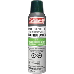 Coleman Tick Repellent Spray – 25% DEET Insect Repellent Spray Offers Strong Protection Against Ticks and Mosquitoes, Ideal for Camping, Hiking and Outdoor Activities, 4oz