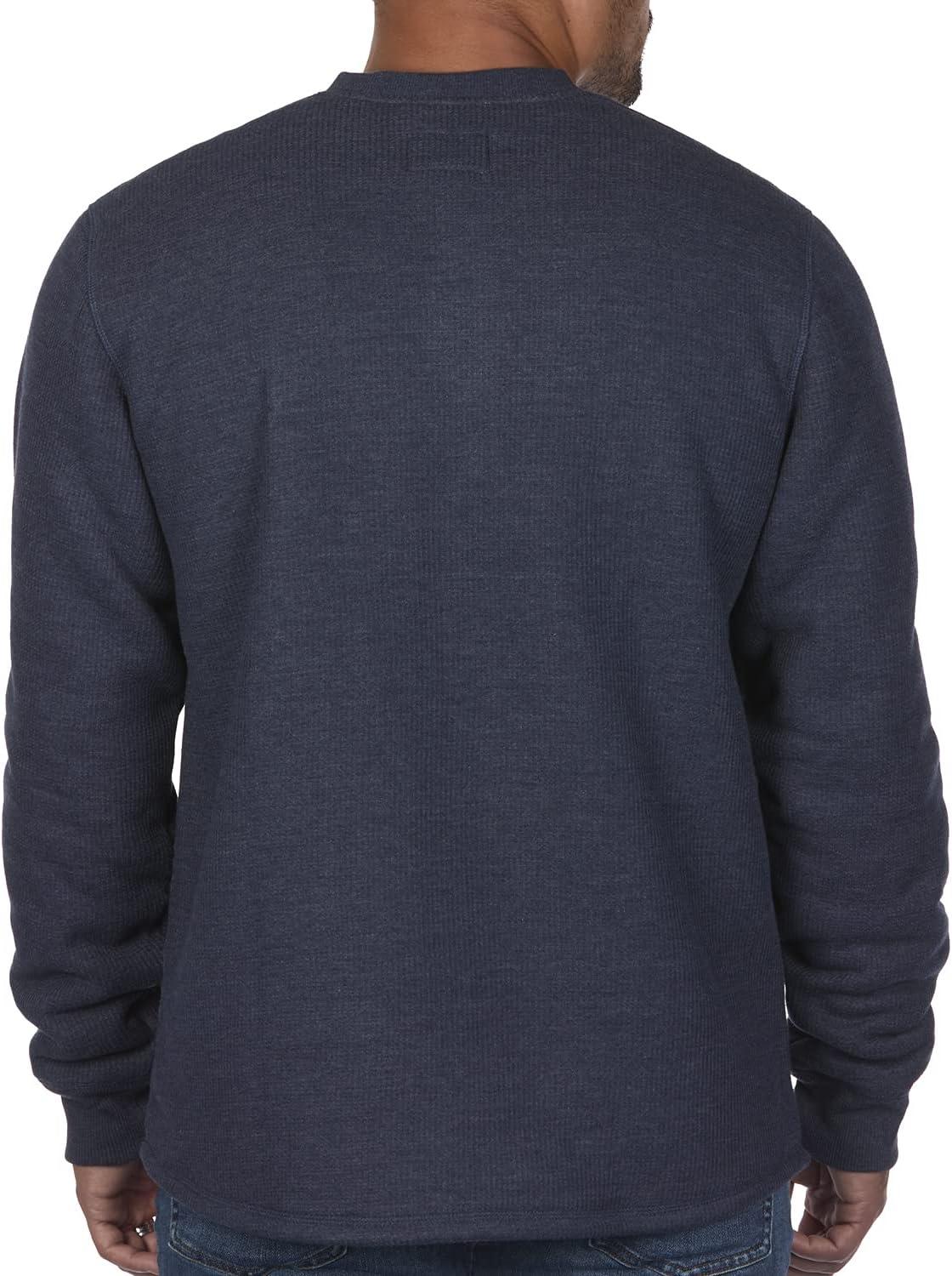 imageColeman LongSleeve Sherpa Lined Waffle Henley Shirts for MenIndigo Heather
