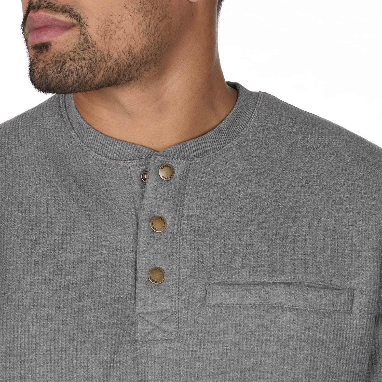 imageColeman LongSleeve Sherpa Lined Waffle Henley Shirts for MenShale Heather
