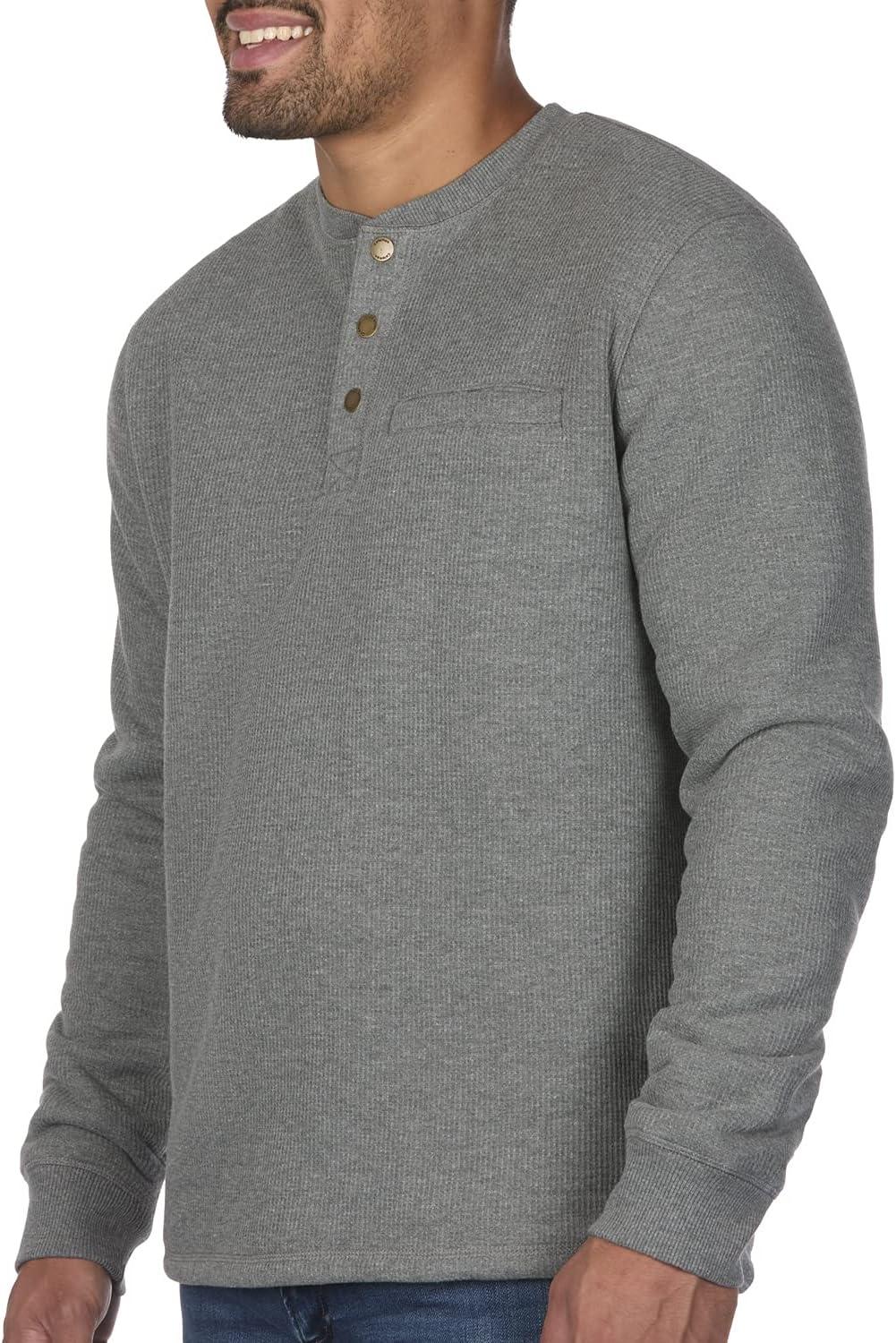 imageColeman LongSleeve Sherpa Lined Waffle Henley Shirts for MenShale Heather