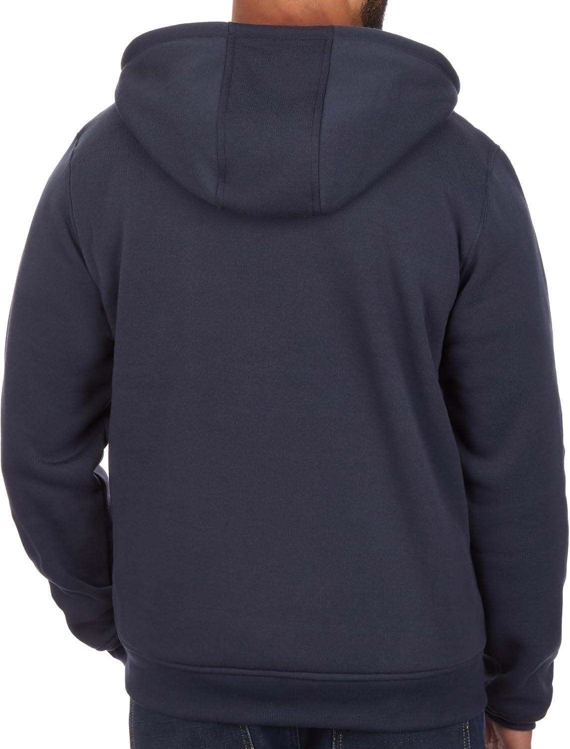 imageColeman Polar Mens Fleece Lined Workwear FullZip Sweatshirt with Hood Perfect Hoodie For The OutdoorsNavy