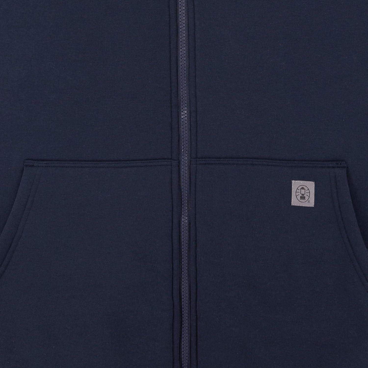 imageColeman Polar Mens Fleece Lined Workwear FullZip Sweatshirt with Hood Perfect Hoodie For The OutdoorsNavy