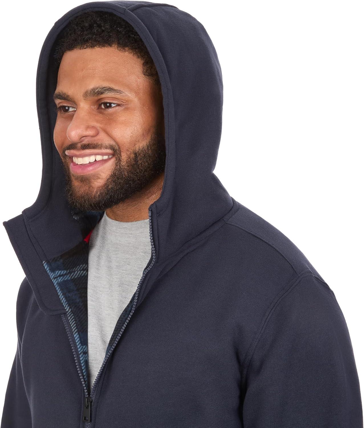 imageColeman Polar Mens Fleece Lined Workwear FullZip Sweatshirt with Hood Perfect Hoodie For The OutdoorsNavy
