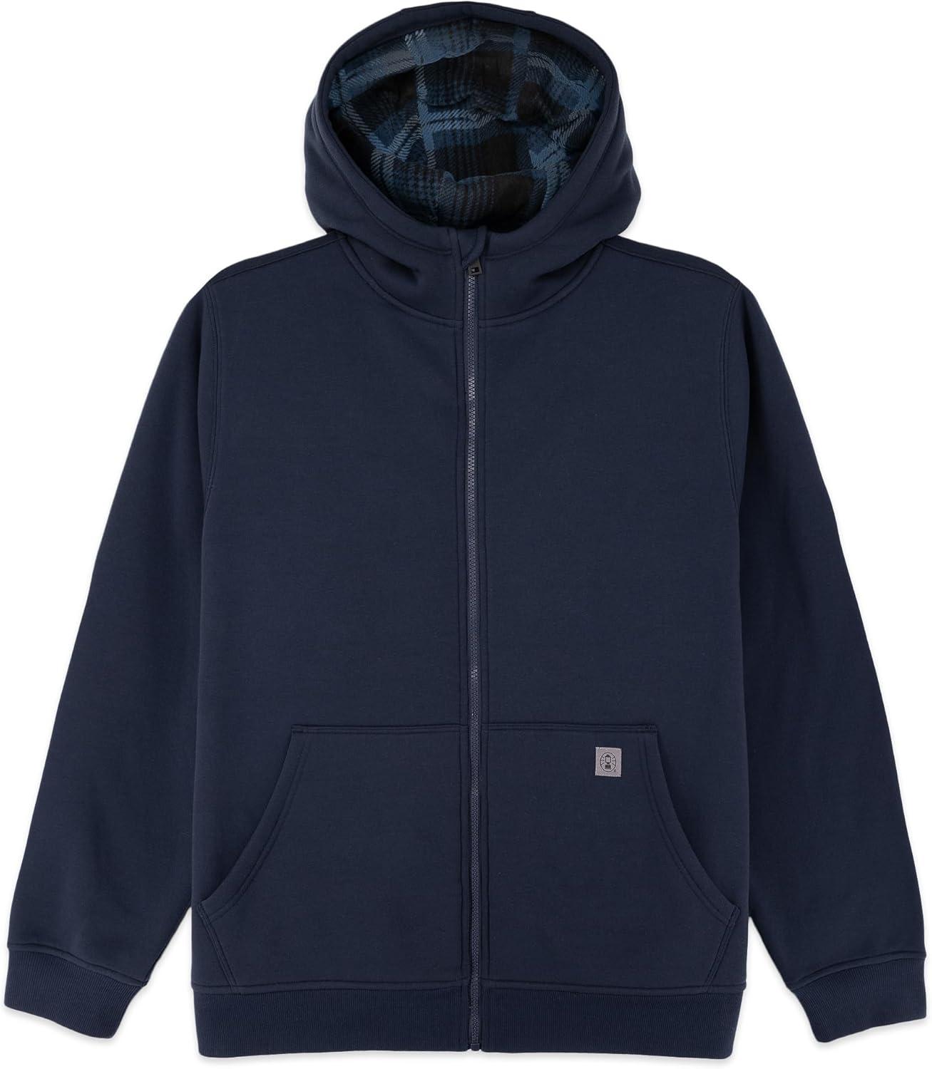 imageColeman Polar Mens Fleece Lined Workwear FullZip Sweatshirt with Hood Perfect Hoodie For The OutdoorsNavy
