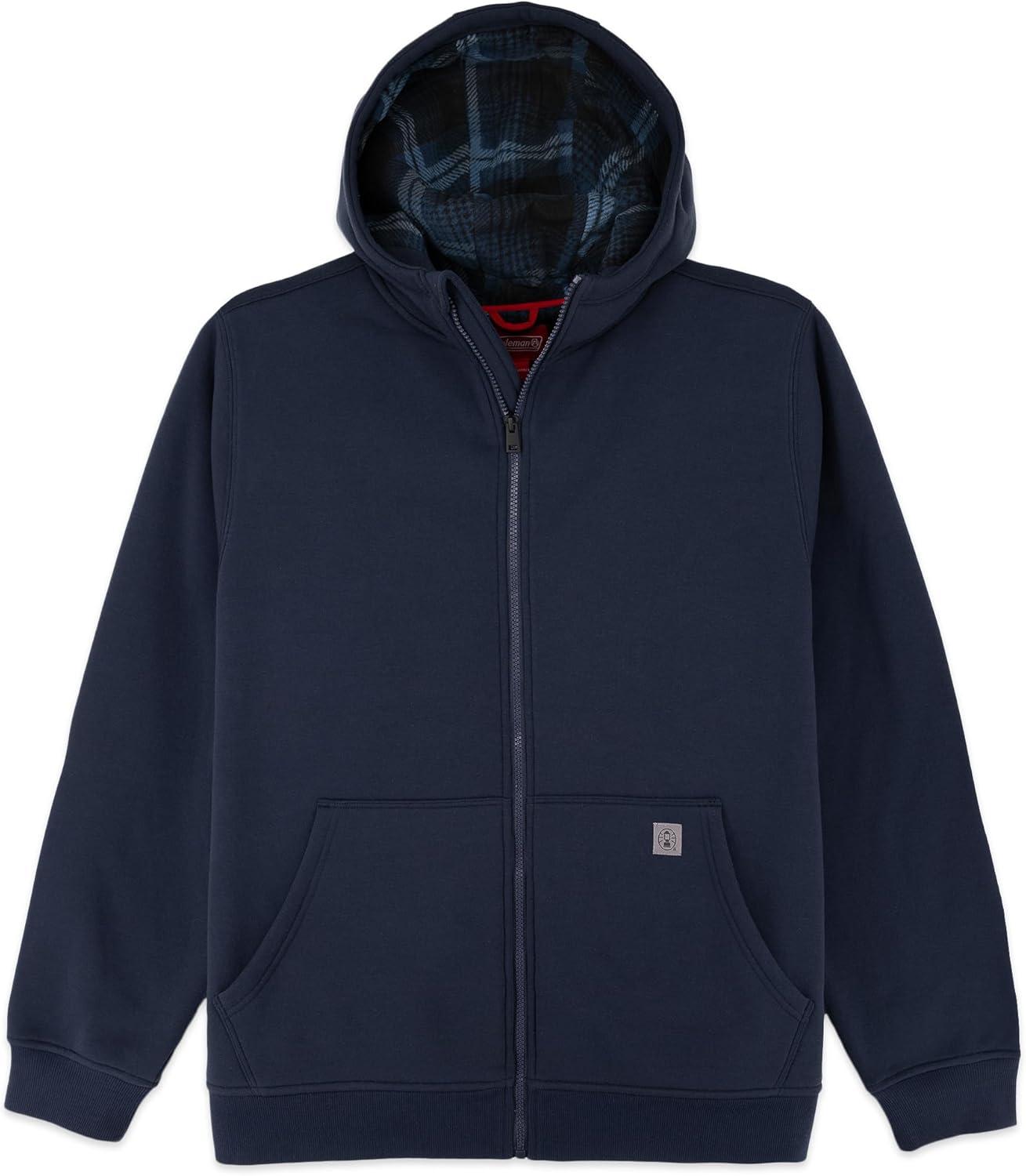 imageColeman Polar Mens Fleece Lined Workwear FullZip Sweatshirt with Hood Perfect Hoodie For The OutdoorsNavy