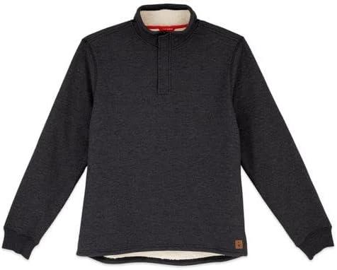imageColeman Quarter Zip Sherpa Henley Long Sleeve Shirt For Men Black Heather MediumBlack Heather